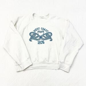 Denim Forum Aritzia The Debbie Crew Sweatshirt White Oversize Sweater Size L